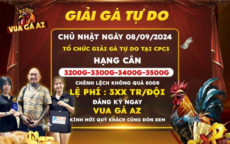 Thông báo giải đá gà tự do tại CPC3 ngày 08/09/2024