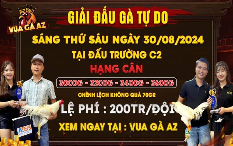 Thông báo giải đấu đá gà tự do tại CPC2 ngày 30/08/2024