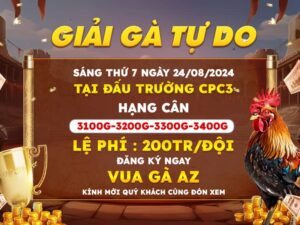 Thông báo giải gà tự do tại CPC3 ngày 24/08/2024